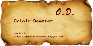 Oriold Demeter névjegykártya